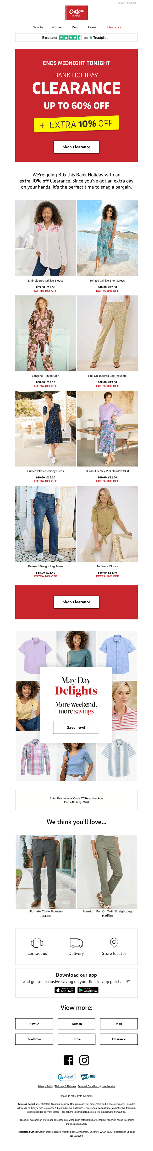 Extra 10% off – Clearance got even better