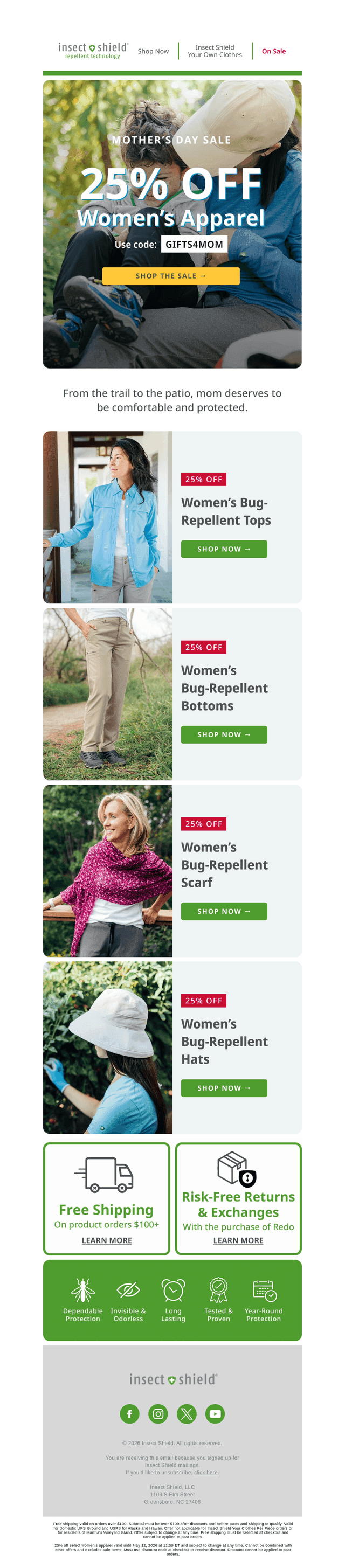 25% Off Women's Apparel! Perfect Timing, Mom