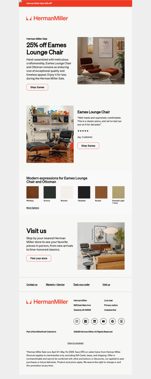 Eames Lounge Chair: Now 25% off
