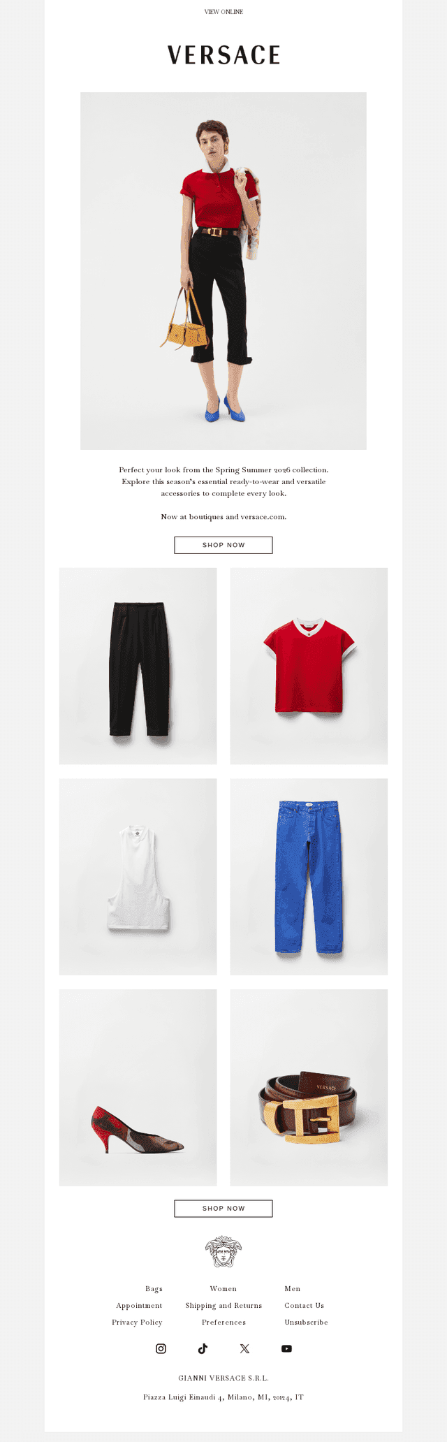Versace email from Mon, May 4, 2026