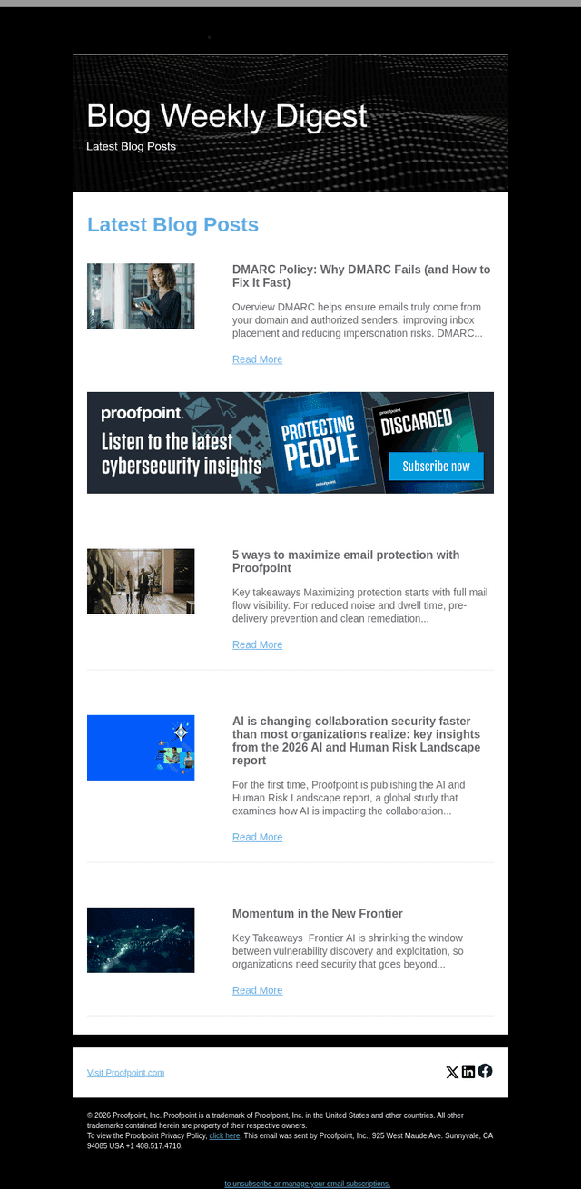 Proofpoint Blog Weekly Digest - Monday May 04, 2026