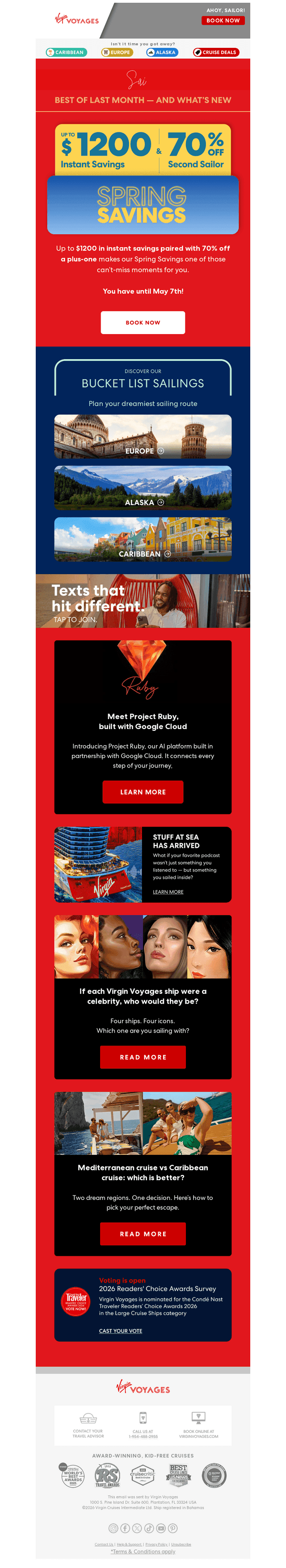 Virgin Voyages email from Mon, May 4, 2026