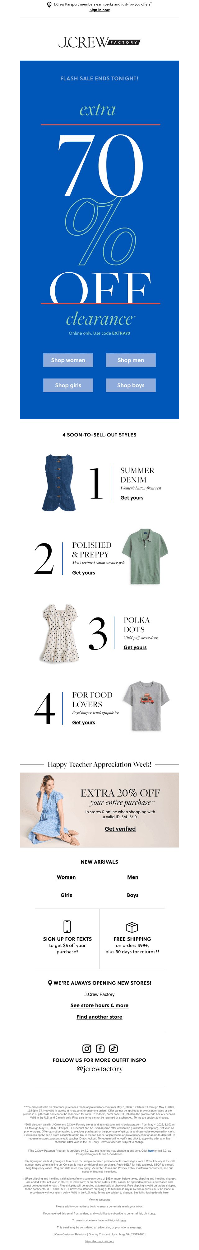 FLASH SALE ENDS TONIGHT (extra 70% off clearance)!