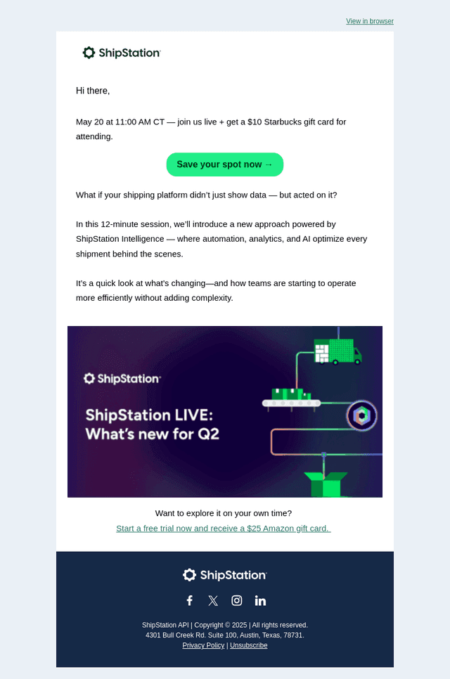 ShipStation email from Tue, May 5, 2026