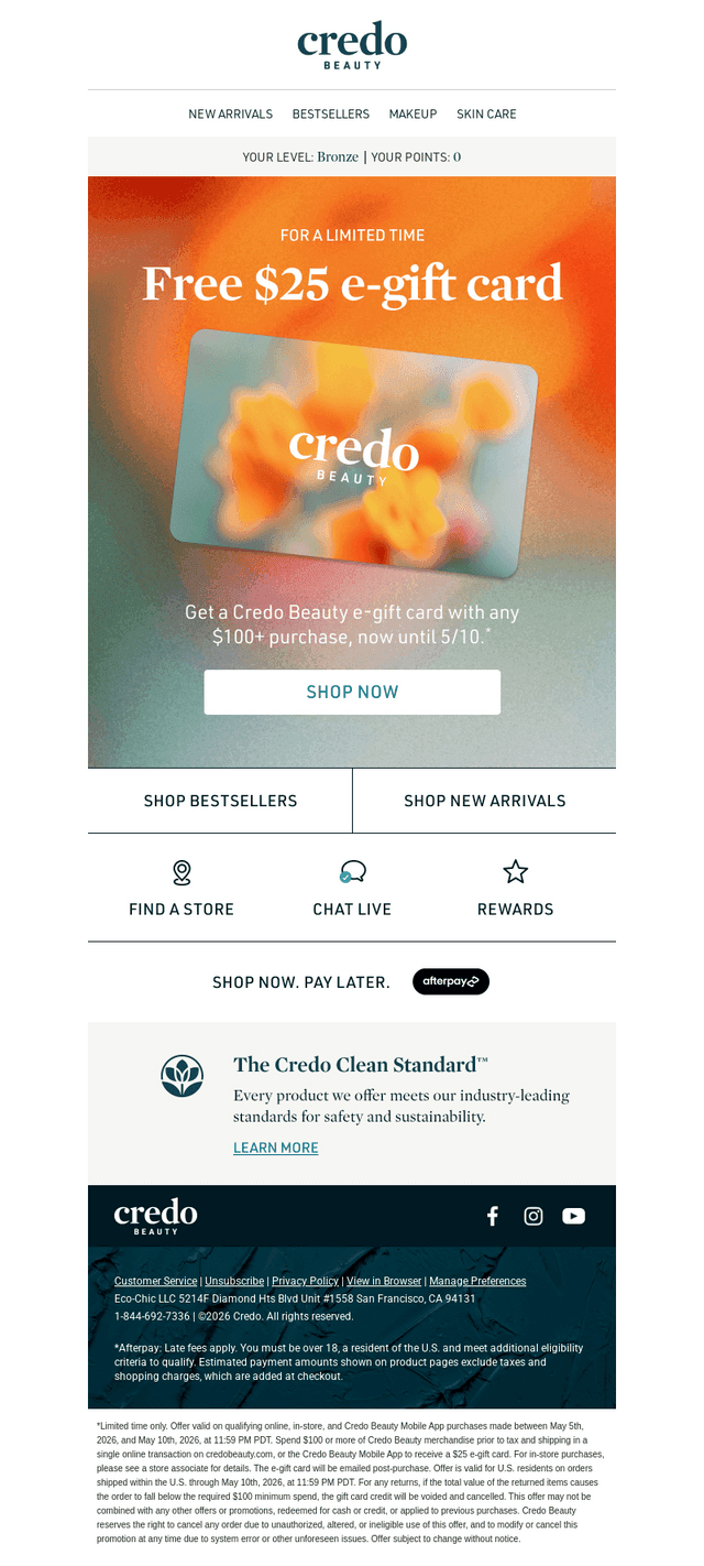 Credo Beauty email from Tue, May 5, 2026