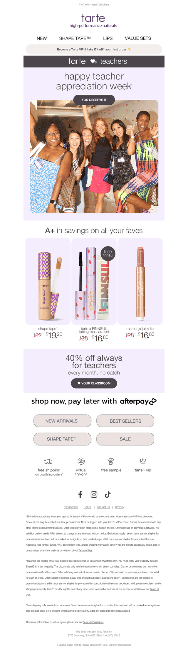 tarte 💜 teachers