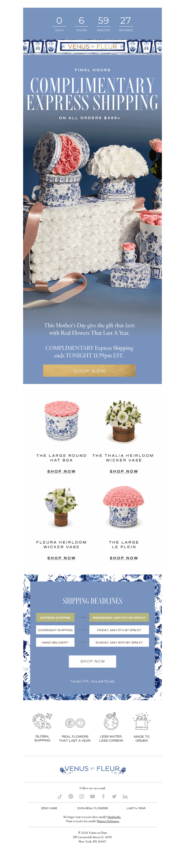 Venus et Fleur email from Tue, May 5, 2026