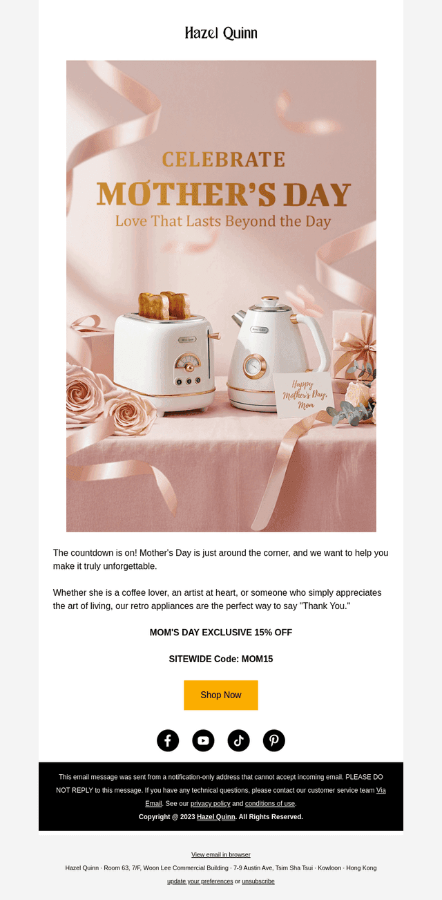 Hazel Quinn email from Wed, May 6, 2026