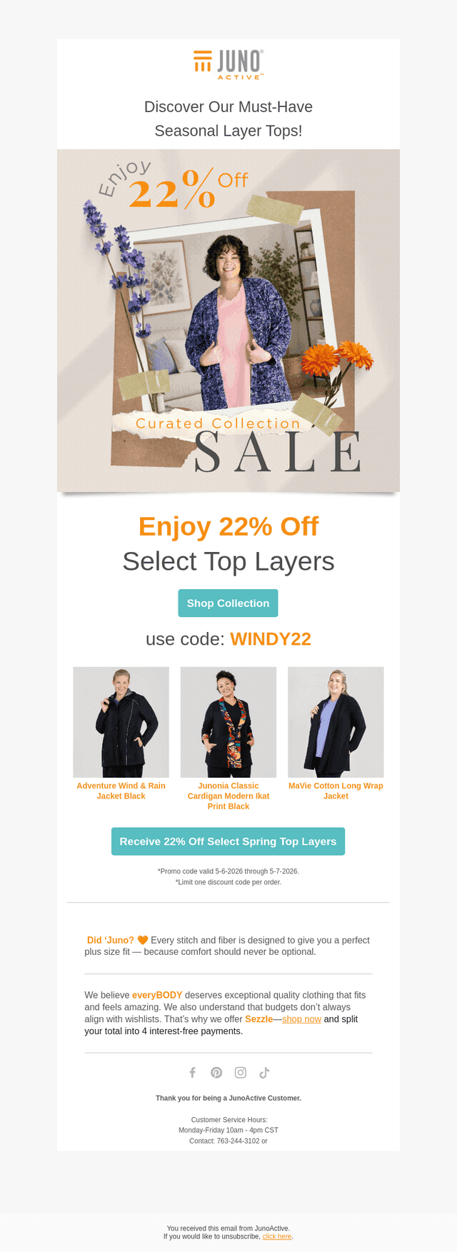 JunoActive email from Wed, May 6, 2026