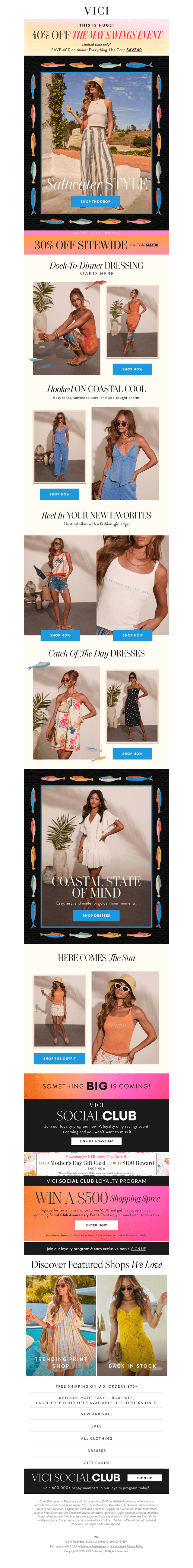 NEW: Saltwater Style 🐠 40% OFF Almost Everything!