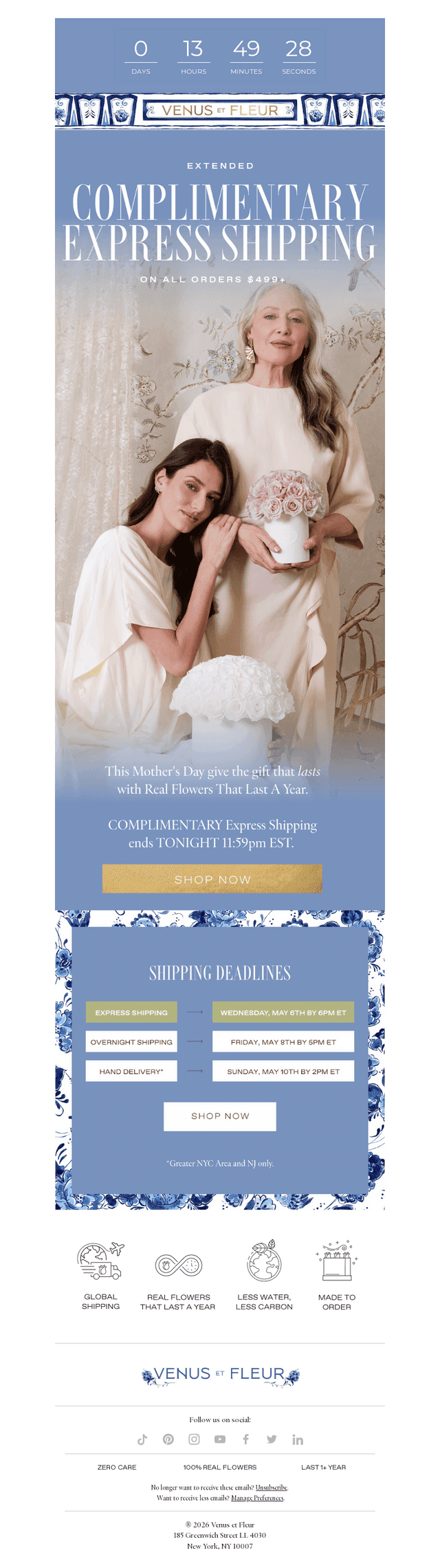 Venus et Fleur email from Wed, May 6, 2026