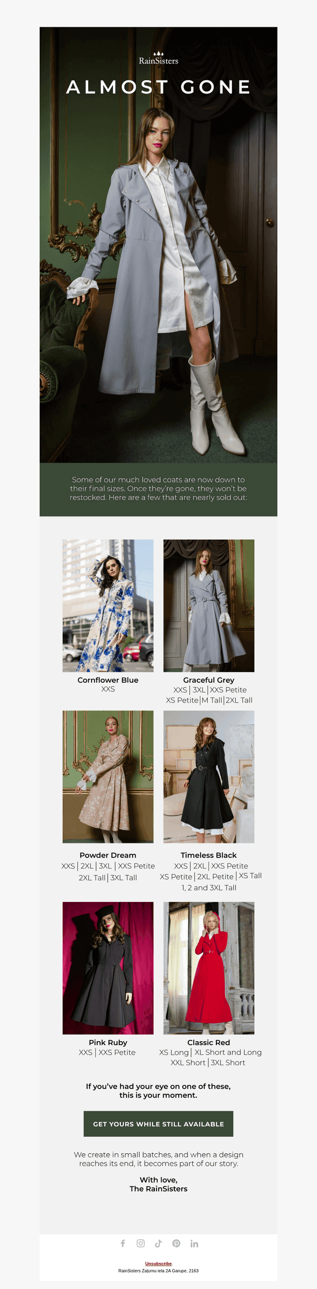 RainSisters email from Wed, May 6, 2026