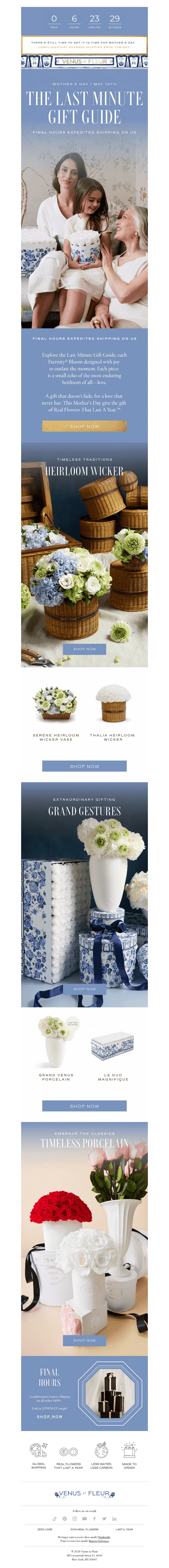 Venus et Fleur email from Wed, May 6, 2026