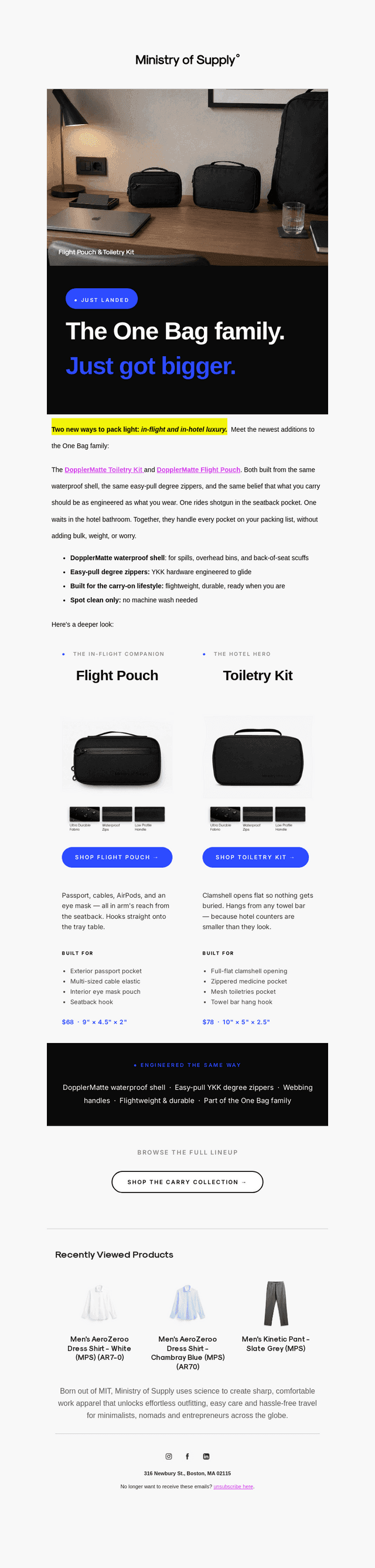 LIVE: Flight Pouch AND Toiletry Kit