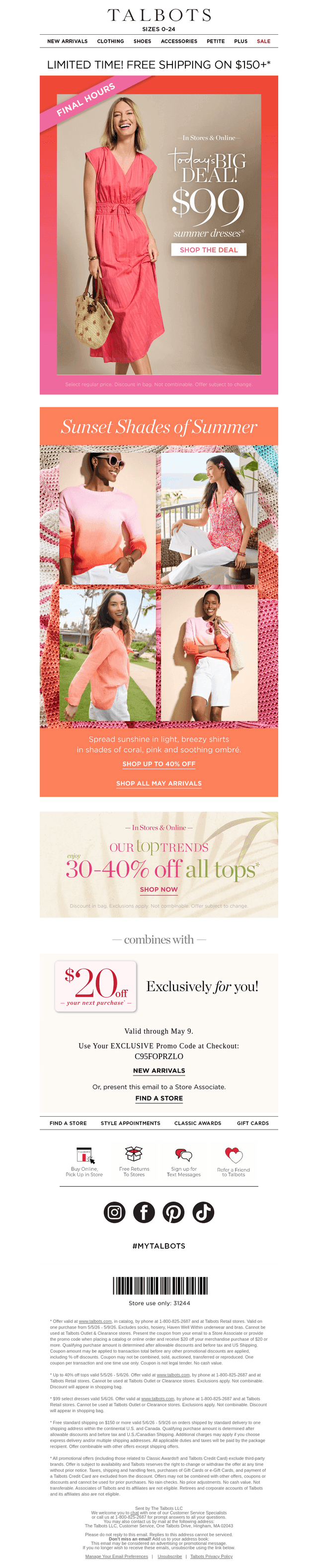 LAST CHANCE! $99 dresses ends at MIDNIGHT
