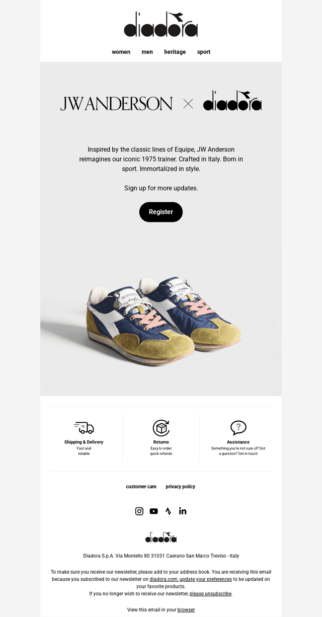 Diadora email from Thu, May 7, 2026