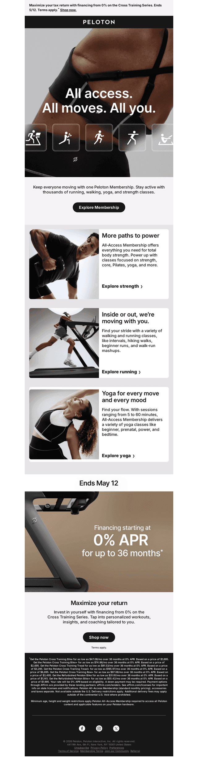 Peloton email from Thu, May 7, 2026