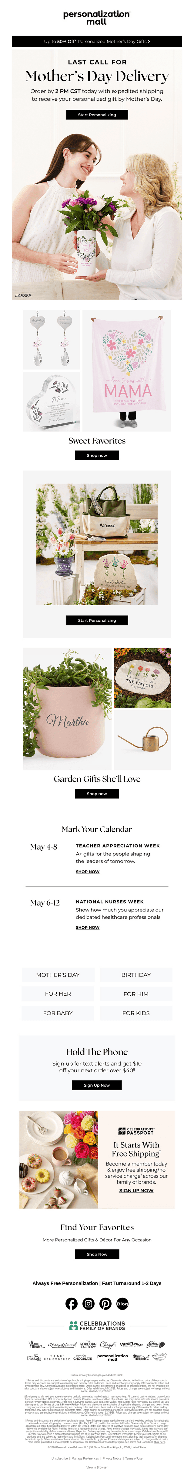 📢 Last Call For Mother's Day Delivery!