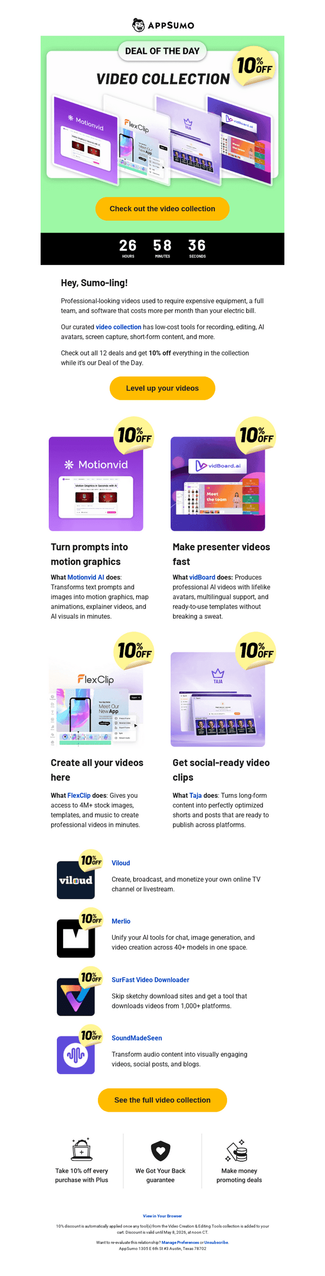 AppSumo email from Thu, May 7, 2026