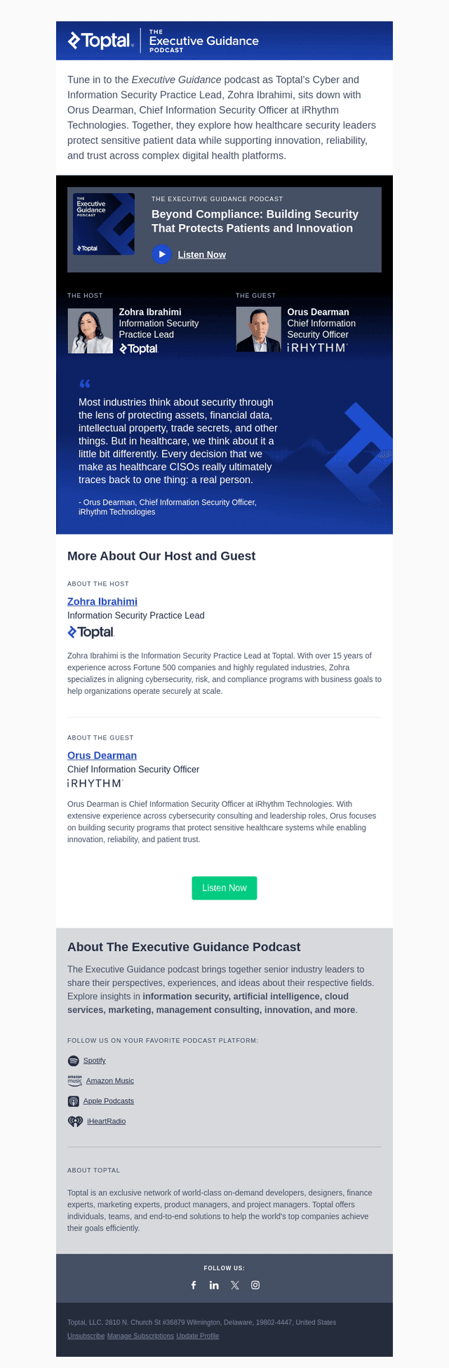Toptal email from Thu, May 7, 2026