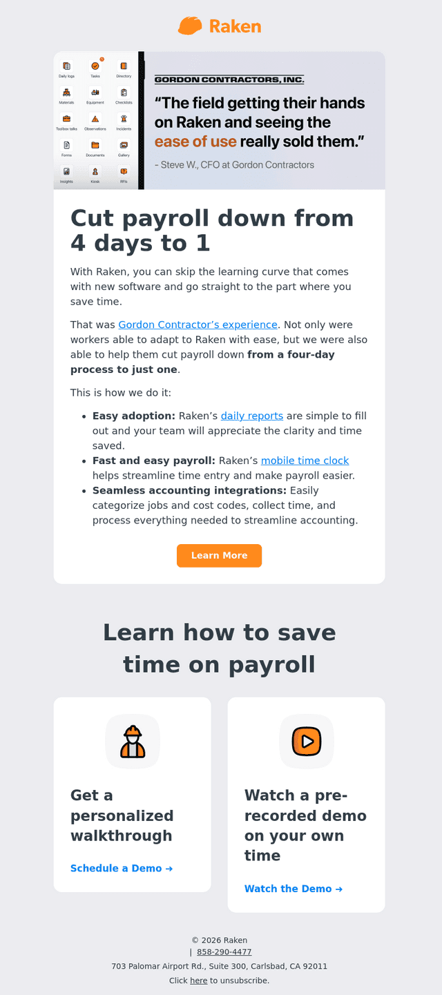 This contractor cut payroll down from 4 days to 1