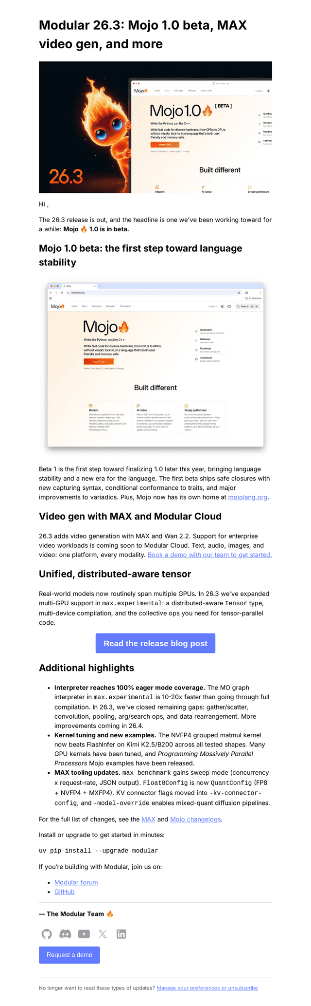 Modular email from Thu, May 7, 2026