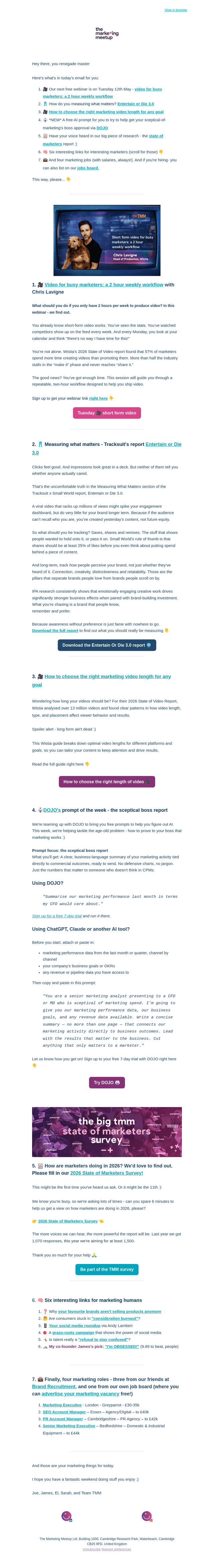 The Marketing Meetup email from Fri, May 8, 2026