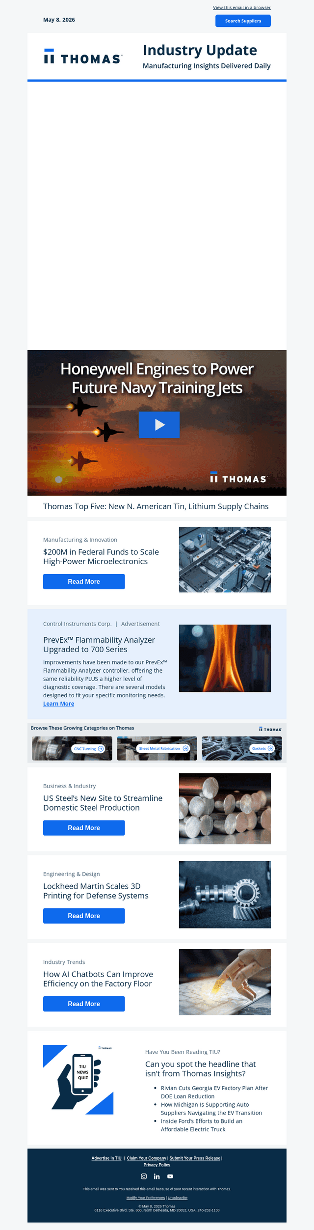 Thomas Top Five: New North American Tin, Lithium Supply Chains