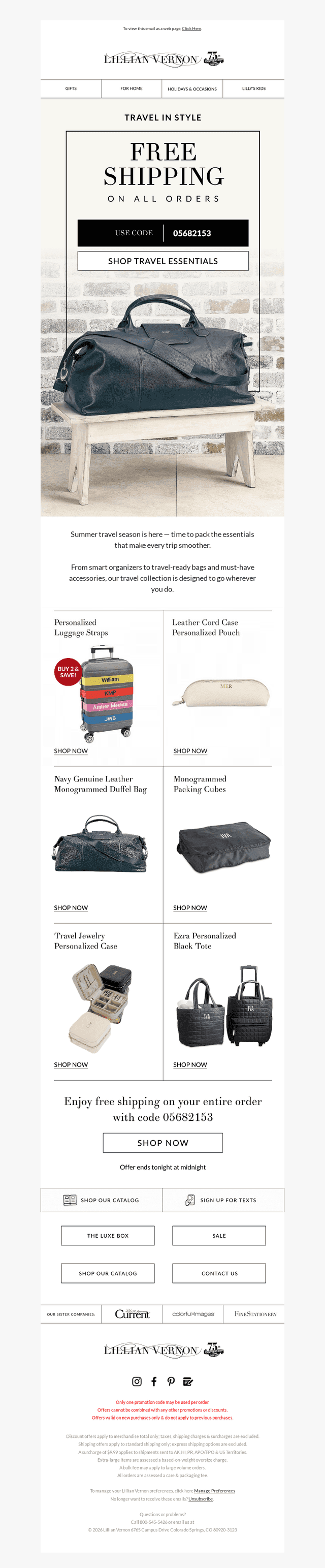 Summer travel essentials ship free