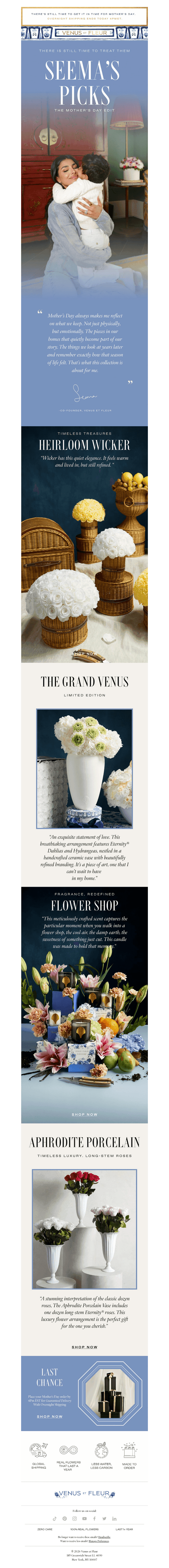 Venus et Fleur email from Fri, May 8, 2026