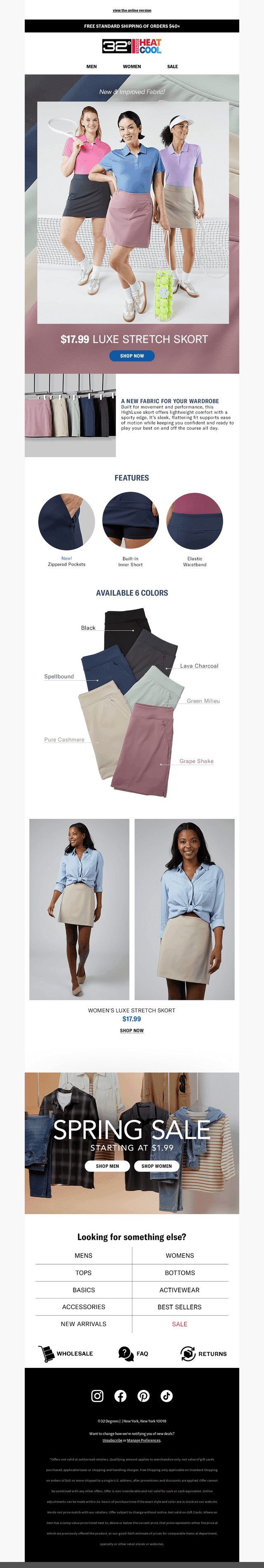 The Luxe Stretch Skort | New Fabric. Improved Value.