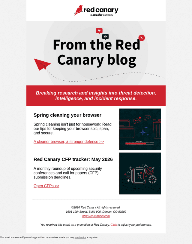 Red Canary email from Fri, May 8, 2026