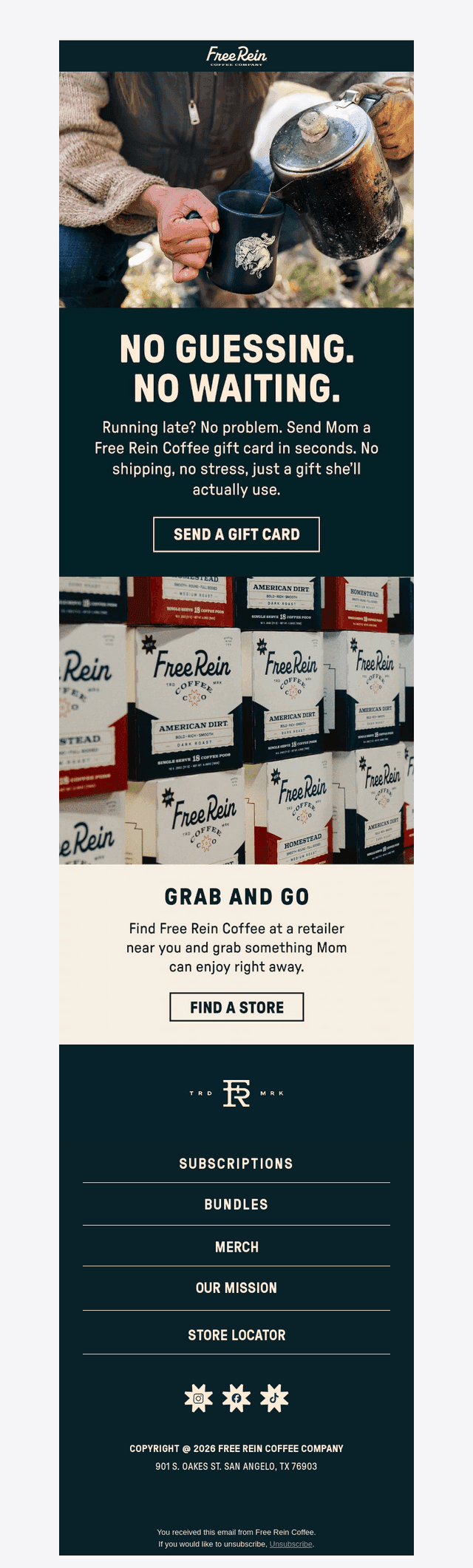 Free Rein email from Fri, May 8, 2026