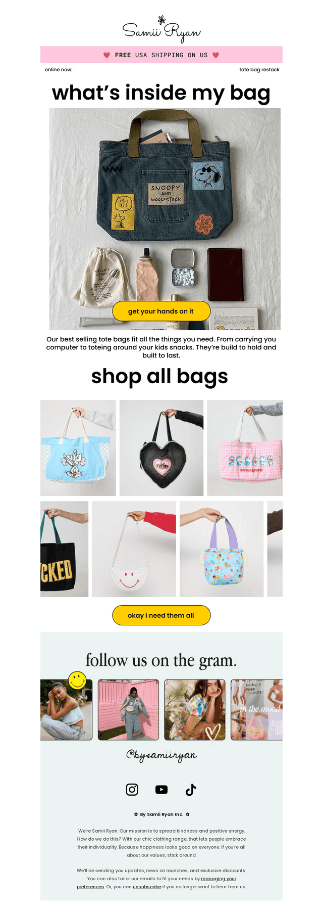 re: your tote bag was restocked!