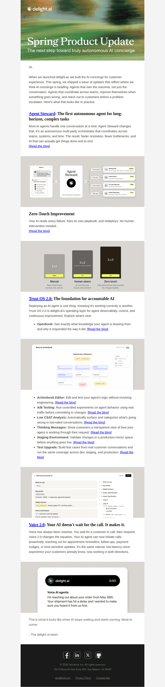 Sendbird email from Fri, May 8, 2026