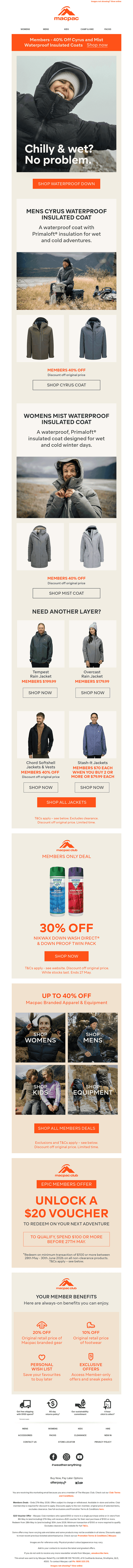 40% Off Cyrus & Mist Waterproof Coats