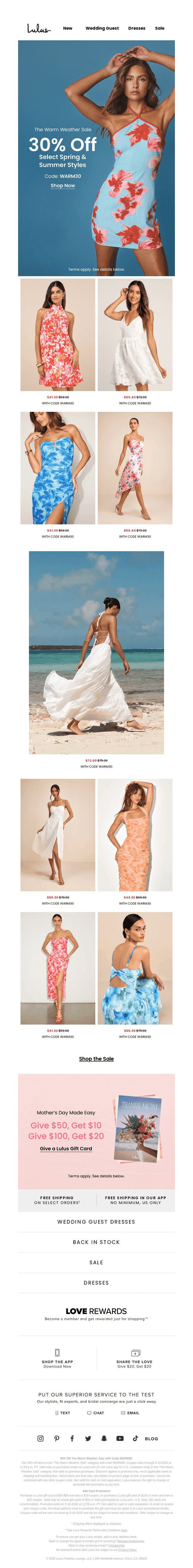 Save 30% on 1000+ Warm Weather Dresses ☀️​