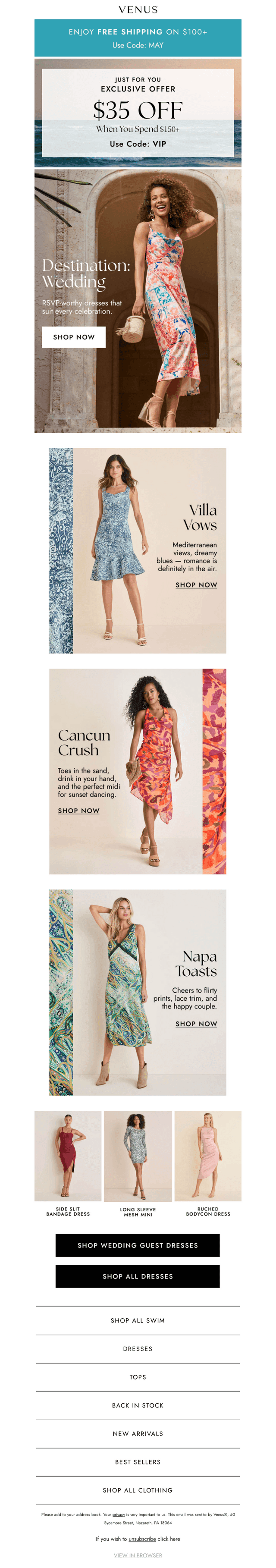 VENUS Fashion email from Sat, May 9, 2026