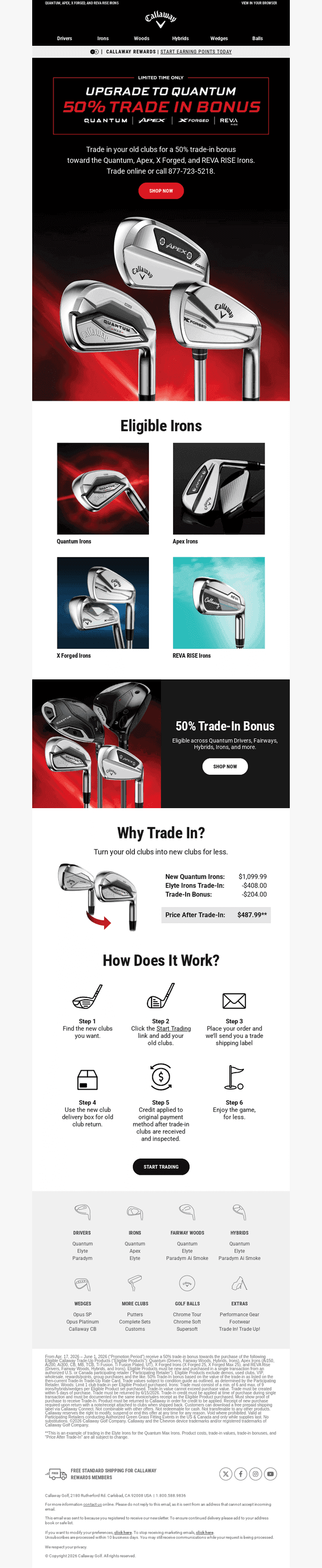Callaway Golf email from Sat, May 9, 2026