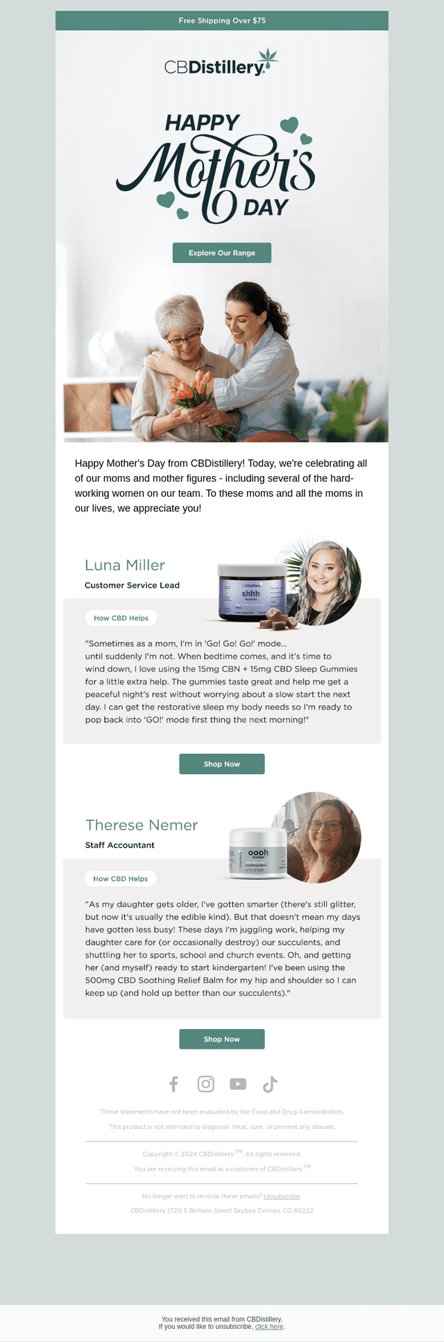 The CBDistillery email from Sat, May 9, 2026