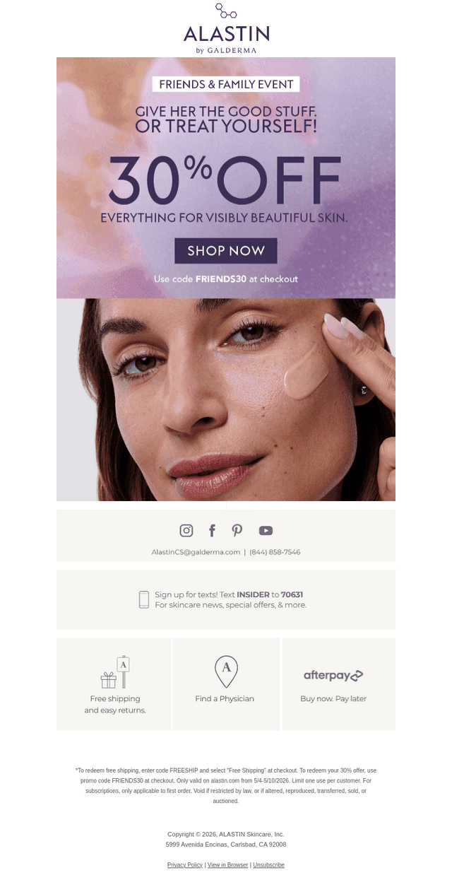ALASTIN Skincare email from Sat, May 9, 2026