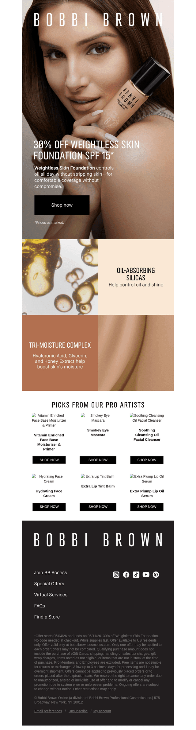 Bobbi Brown Cosmetics email from Sat, May 9, 2026