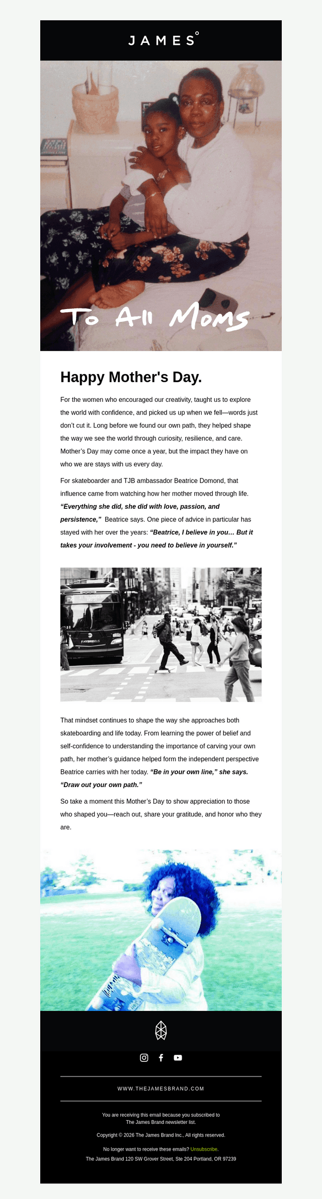 The James Brand email from Sun, May 10, 2026