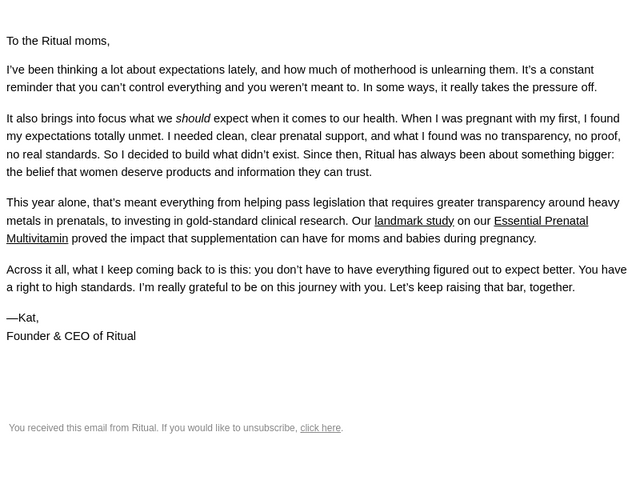 Ritual email from Sun, May 10, 2026