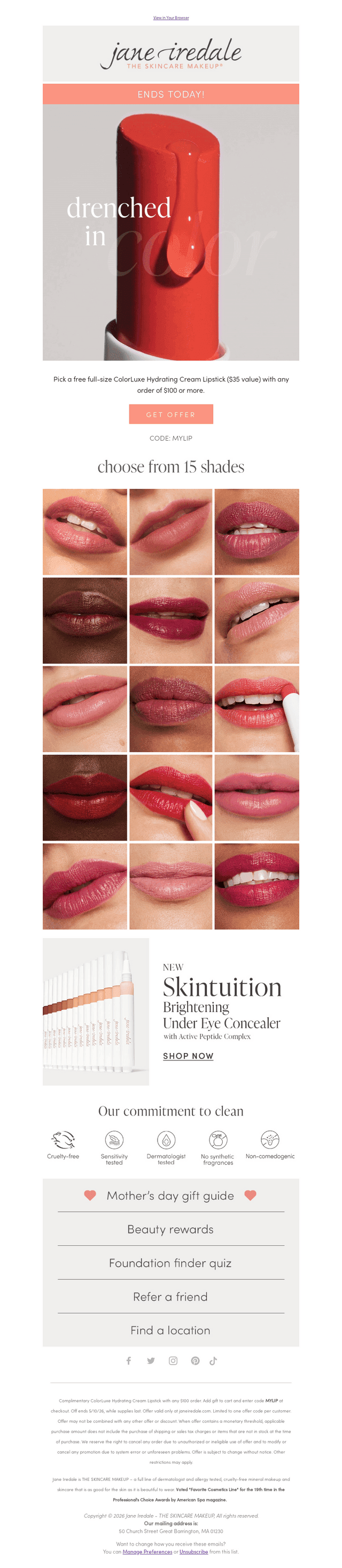 FREE full-size lipstick ends today!