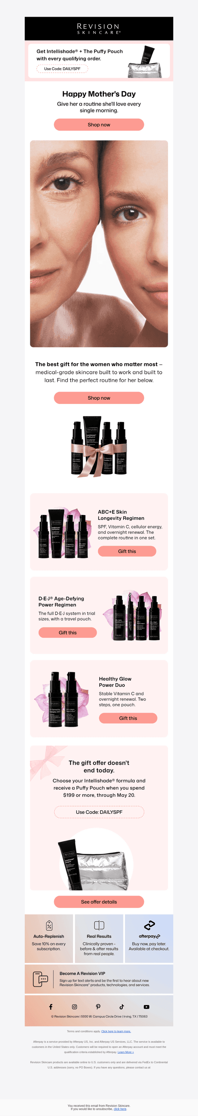 Revision Skincare email from Sun, May 10, 2026