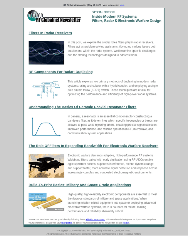 From Radar To EW: Critical RF Filter & Component Design Insights