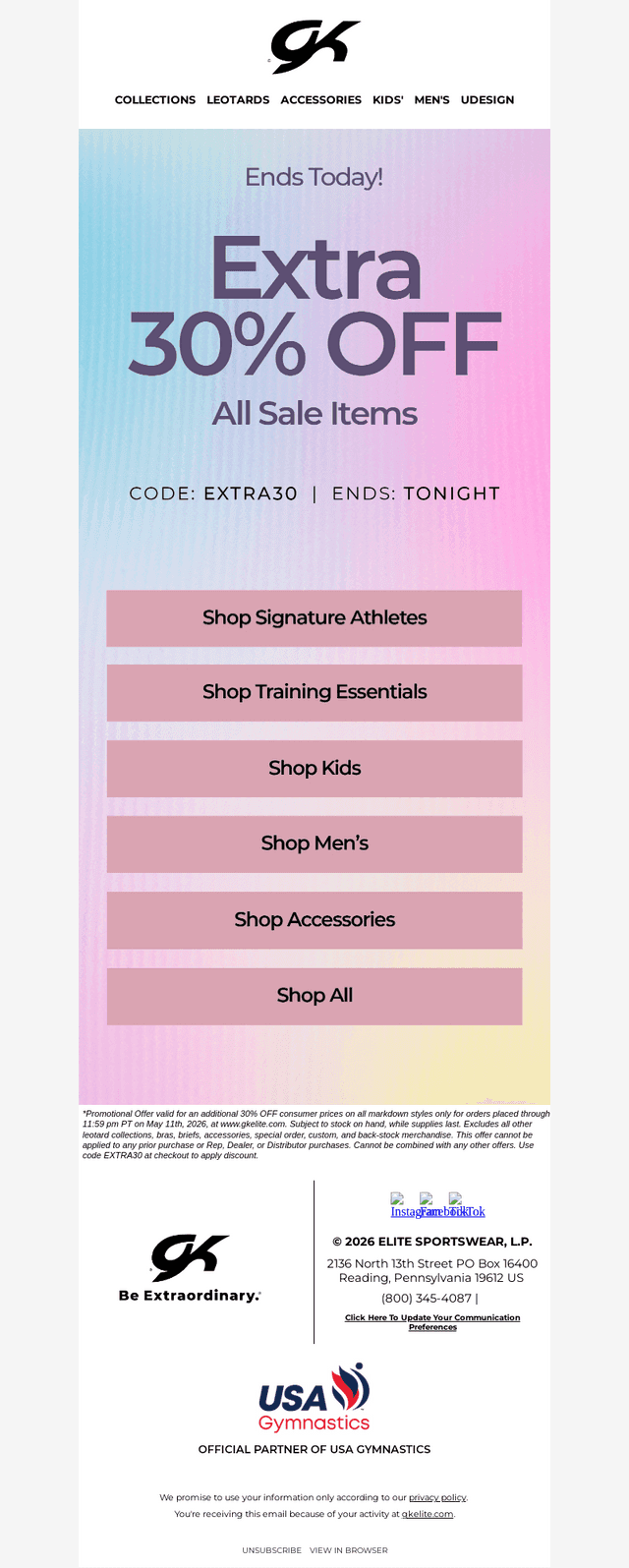 Final Day: EXTRA 30% OFF Sale