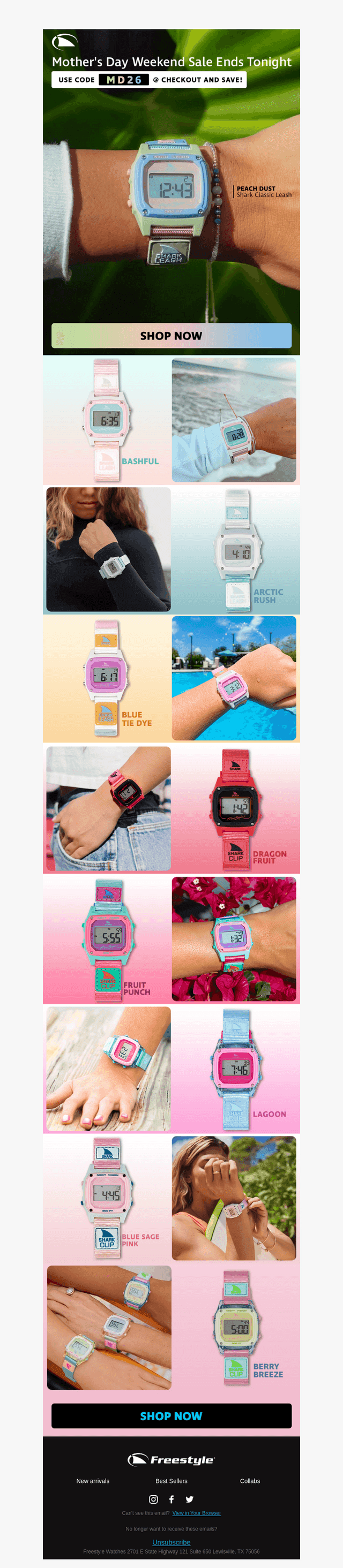 Freestyle Watches email from Mon, May 11, 2026