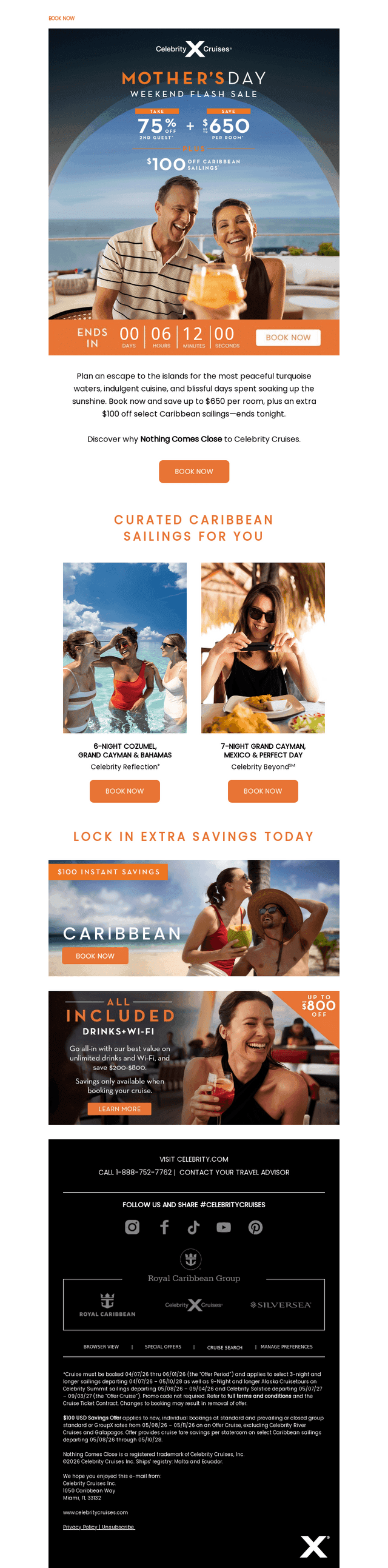 Celebrity Cruises email from Mon, May 11, 2026